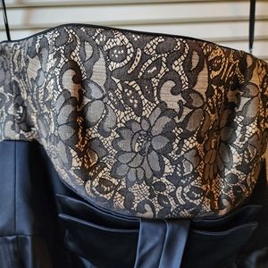 NWT- Maggy London vintage strapless dress, black with lace bodice, Sz 4